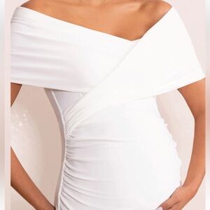 Club L London Women’s White Maternity Gown Size US 12